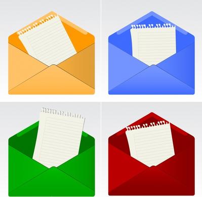mailing design elements envelope letter icons decor