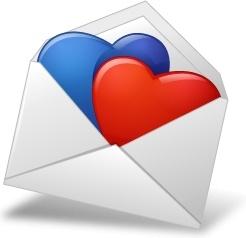 MailEnvelope Hearts BlueRed