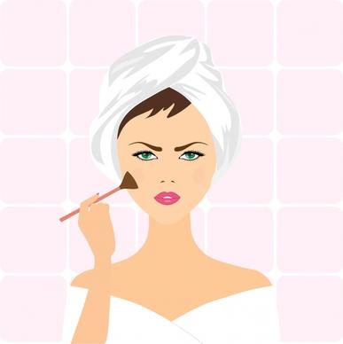 makeup woman realistic vector illustration