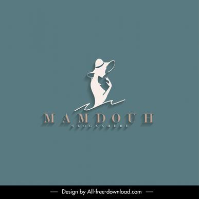 mamdouh company logo template flat silhouette outline