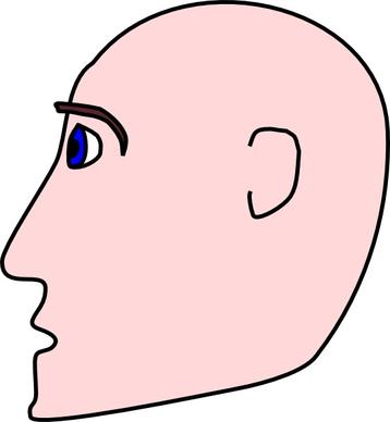 Man Head Side Bald clip art