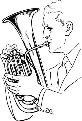 Man Playing Alto Horn clip art