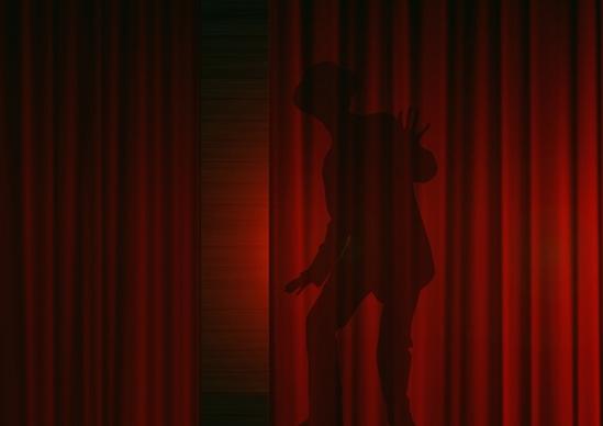man silhouette curtain