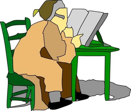 Man Sitting Reading Book clip art