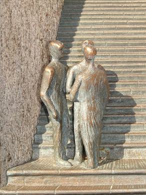 man stairs sculpture