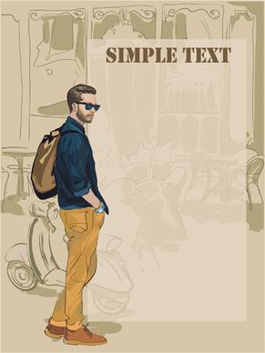 man with fashion background vector