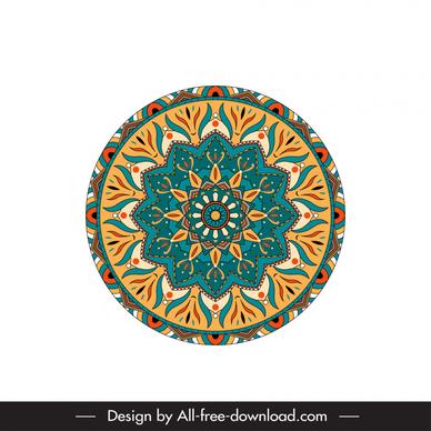 mandala buddhism icon colorful symmetric illusion round shape design