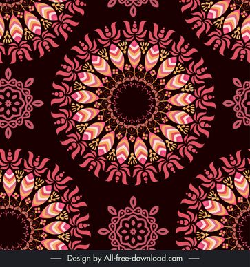   mandala floral pattern template symmetrical retro design