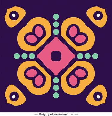 mandala pattern template flat symmetric geometrical shapes sketch