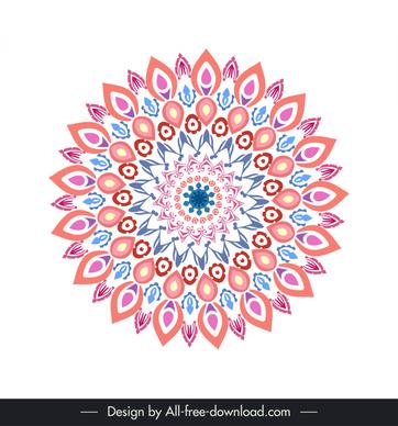  mandala sign icon colorful symmetrical delusive design