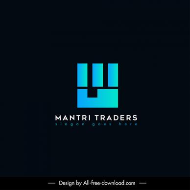 mantri traders logo template flat modern geometry design 