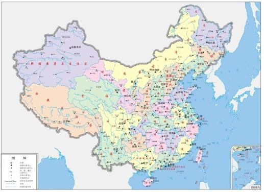 map of china fourcolor vector