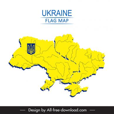 map ukraine advertising banner template flag color elements geography sketch