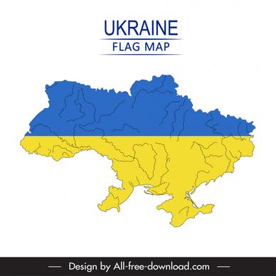 map ukraine banner template flat flag element sketch