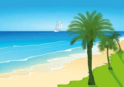 marine and beach cartoon background vector