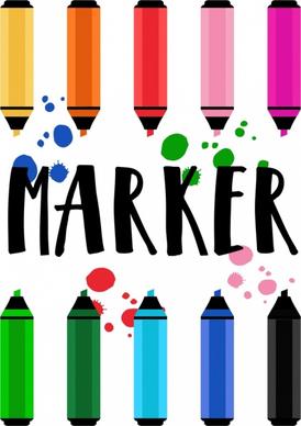 marker pens background colorful grunge decoration
