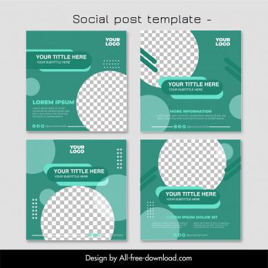 marketing social post templates checkered circles decor