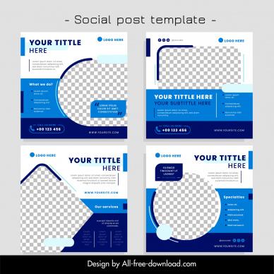 marketing social post templates elegant geometric checkered decor