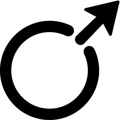 mars sign template up arrow circle sketch black design