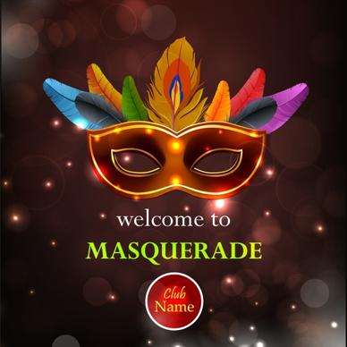 masquerade party leaflet colorful classical mask bokeh backdrop