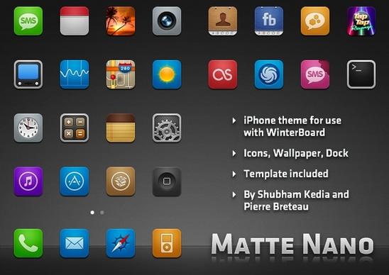 Matte Nano Icons for iPhone icons pack