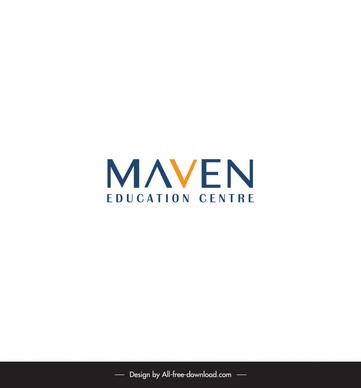maven education centre logo elegant flat texts