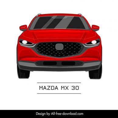 mazda mx 30 car model advertising template modern symmetric front view sketch
