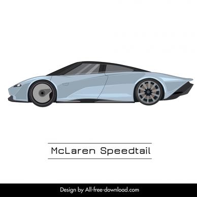 mclaren speedtail car model icon modern flat side view design