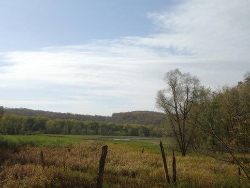 meadow and forests view at effigy mounds iowa