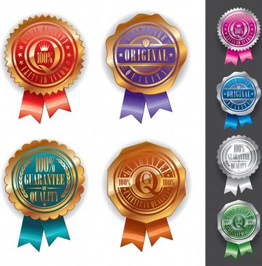 medal label templates shiny colored serrated circles decor