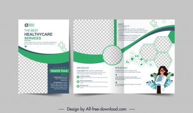 medical brochure template elegant modern checkered geometry