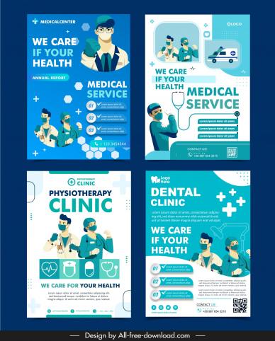 medical center poster templates elegant dynamic cartoon