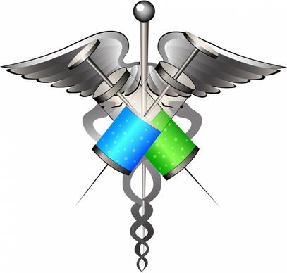 medical symbol with syringes