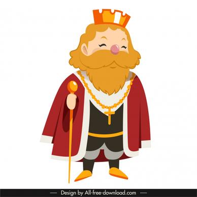medieval king icon old man sketch cartoon character