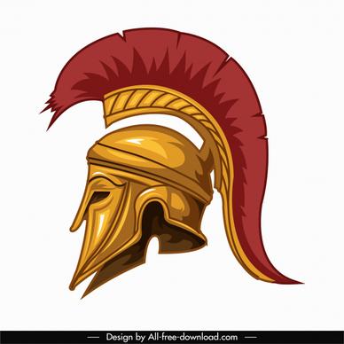 medieval knight helmet icon colored classic 3d sketch