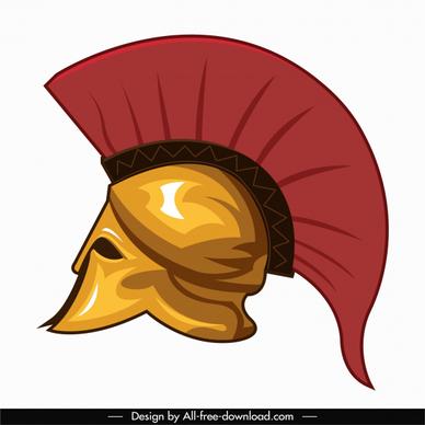 medieval warrior helmet icon colored classic sketch