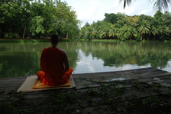 meditation lake buddhist