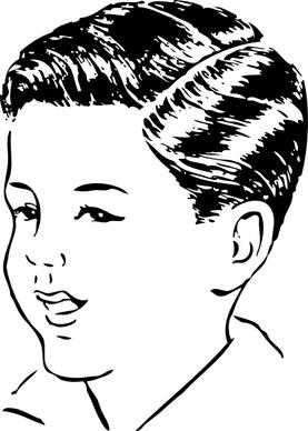 Medium Haircut With Side Part clip art