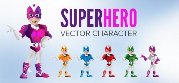 mega superhero vector character