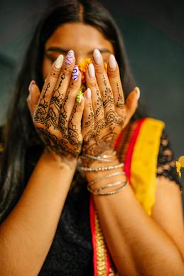 mehndi design picture elegant closeup lady hands