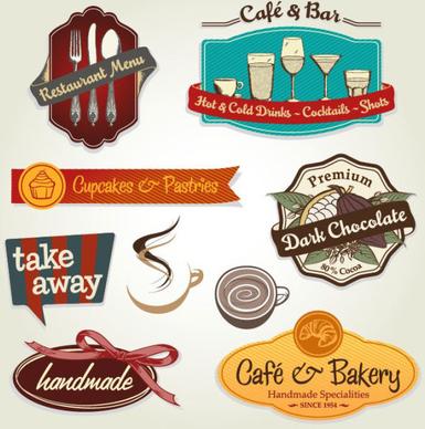 menu restaurant corporate identity and labels vector