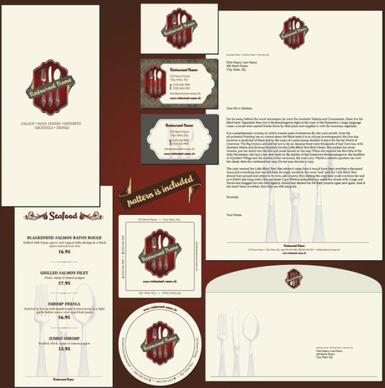 menu restaurant corporate identity and labels vector