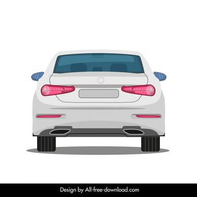 mercedes benz e class sedan car model template back view sketch contemporary design 