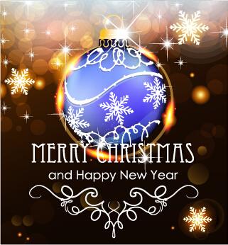 merry christmas and new year greeting cards vectors