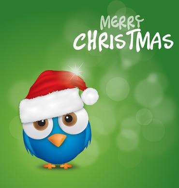 merry christmas bird vector graphic