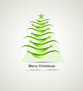 merry christmas stylish green tree colorful whit background vector