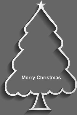 merry christmas tree celebration bright card design vector