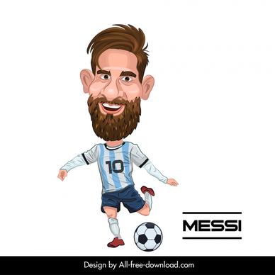 messi football player icon dynamic funny cartoon character sketch