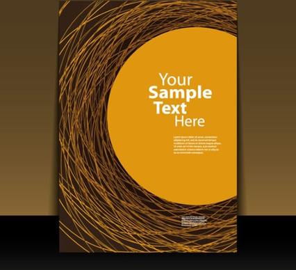 brochure cover template messy swirled lines decor