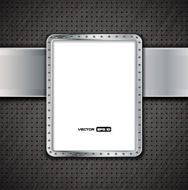 metal frame and metal background vector graphics